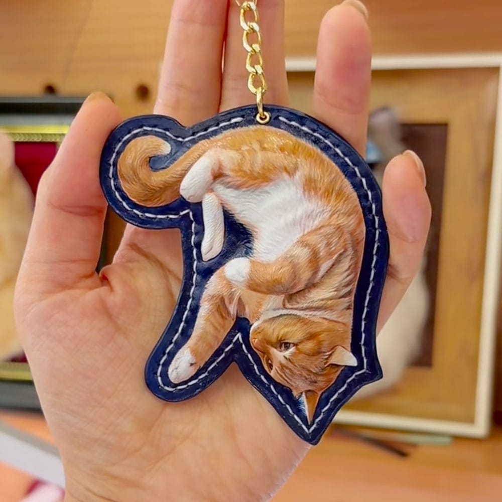 Custom 3D Hand-Carved Leather Pet Portrait