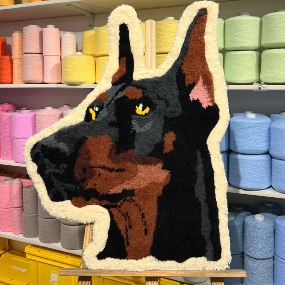 Custom Pet Portrait Tufted Rug