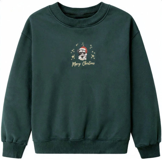 Custom Embroidered Pet Portrait Christmas Sweatshirt