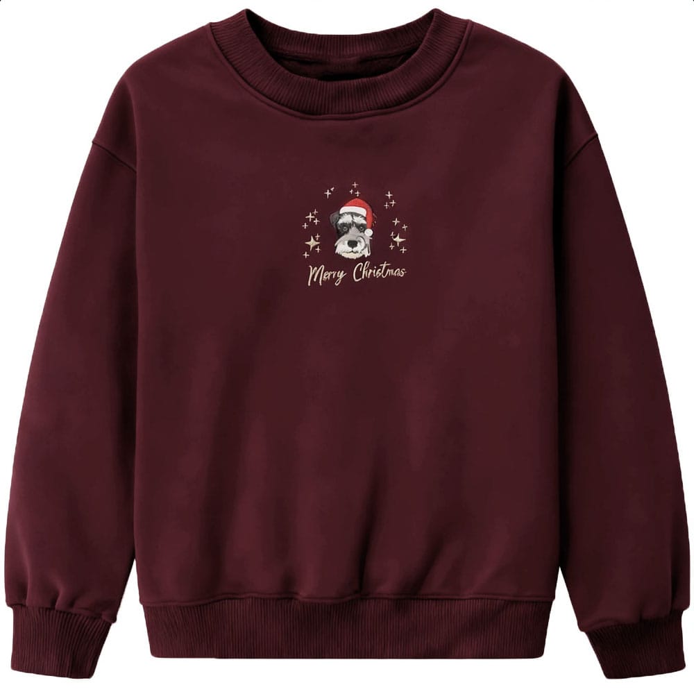 Custom Embroidered Pet Portrait Christmas Sweatshirt