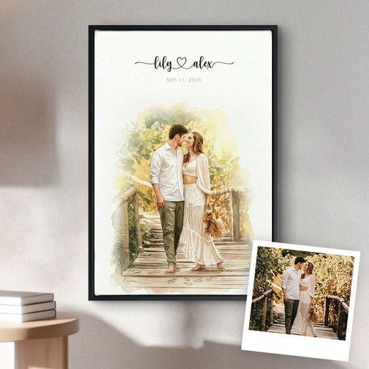 Custom Engagement Anniversary Couple Portrait