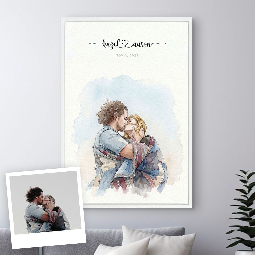 Custom Engagement Anniversary Couple Portrait