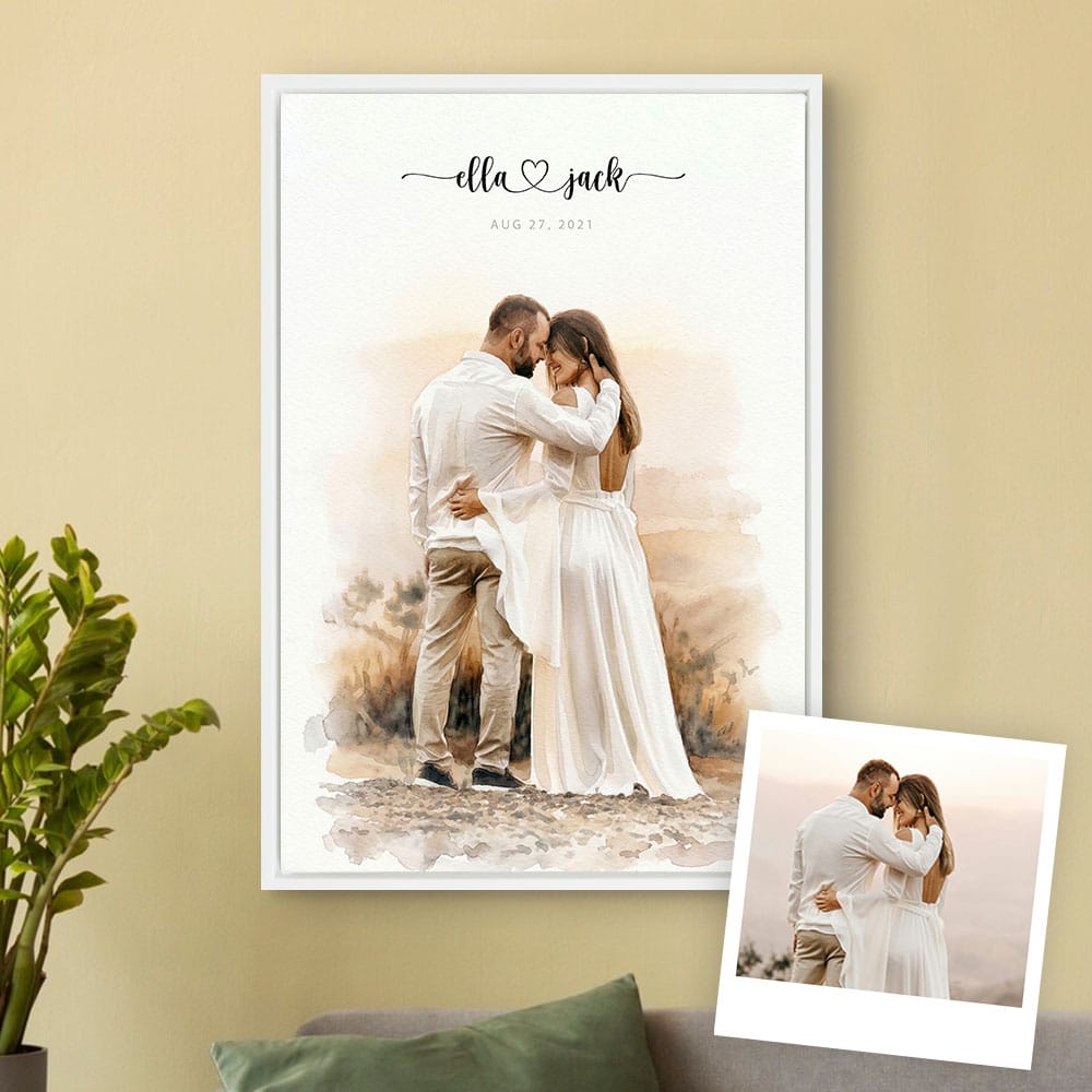Custom Engagement Anniversary Couple Portrait