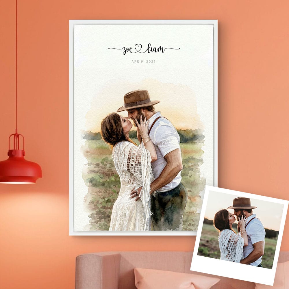 Custom Engagement Anniversary Couple Portrait