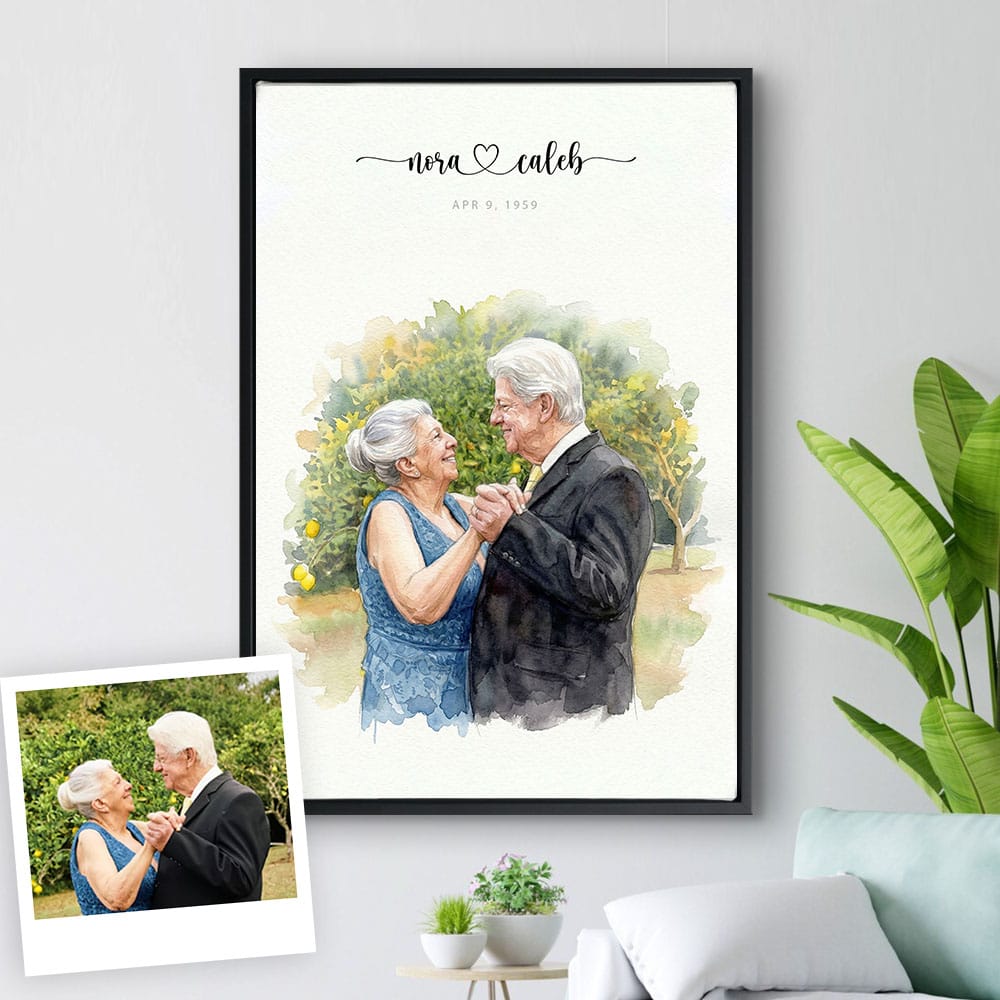 Custom Engagement Anniversary Couple Portrait