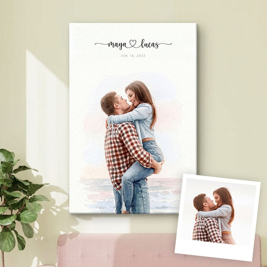 Custom Engagement Anniversary Couple Portrait