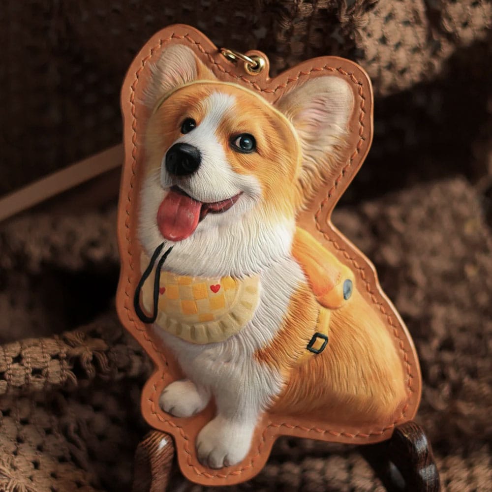 Custom 3D Hand-Carved Leather Pet Portrait