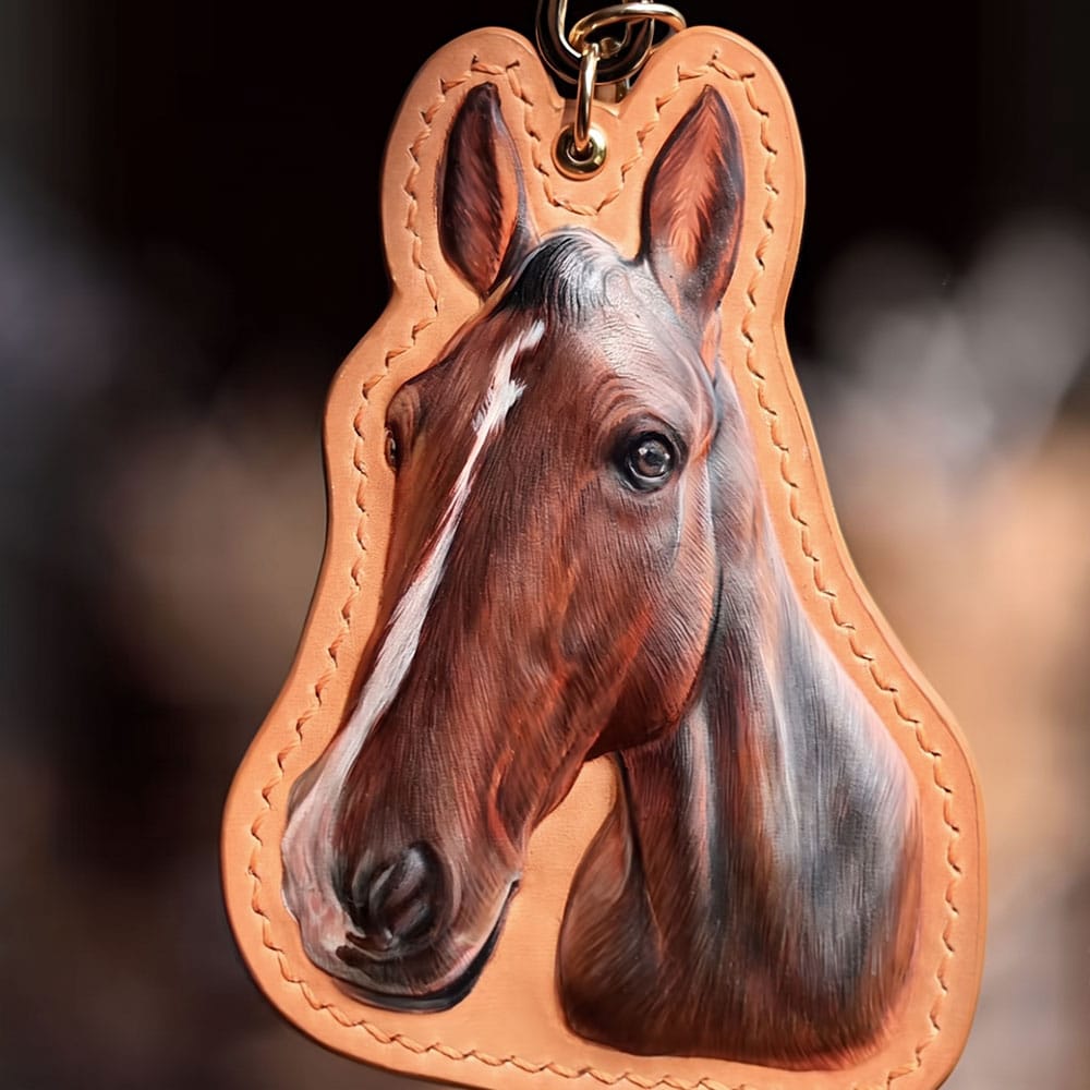 Custom 3D Hand-Carved Leather Pet Portrait