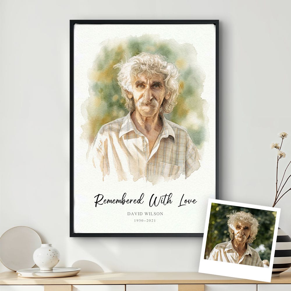 Custom Watercolor Memorial Portrait