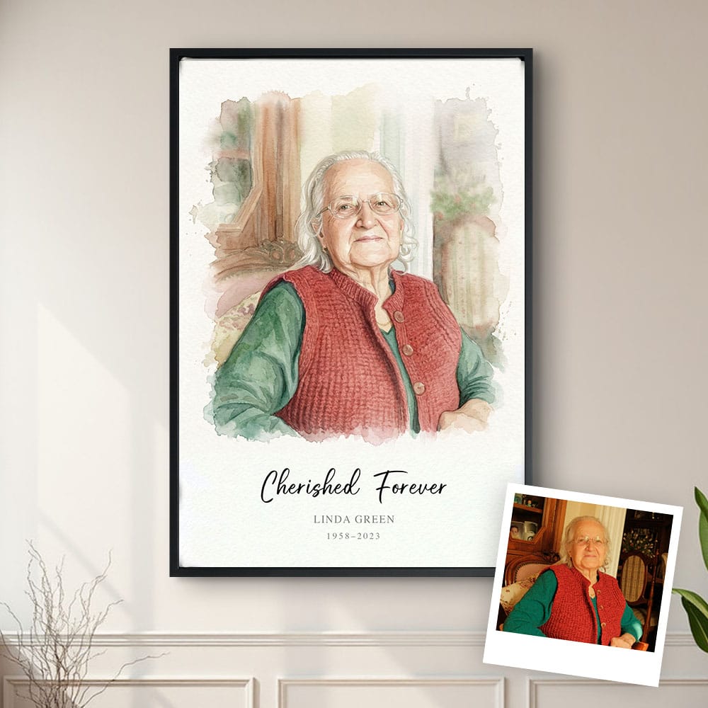 Custom Watercolor Memorial Portrait