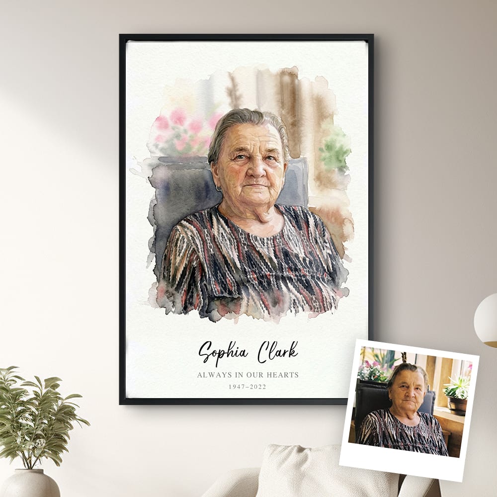 Custom Watercolor Memorial Portrait