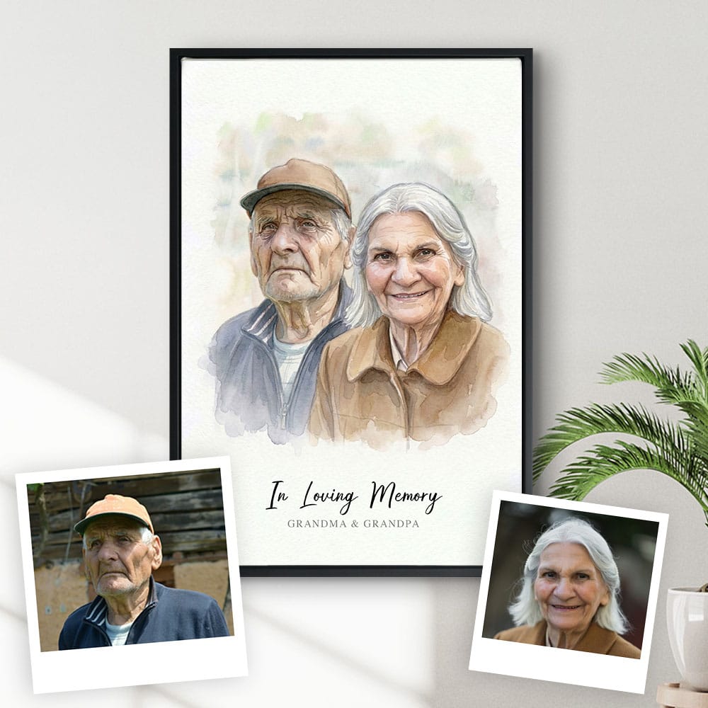 Custom Watercolor Memorial Portrait