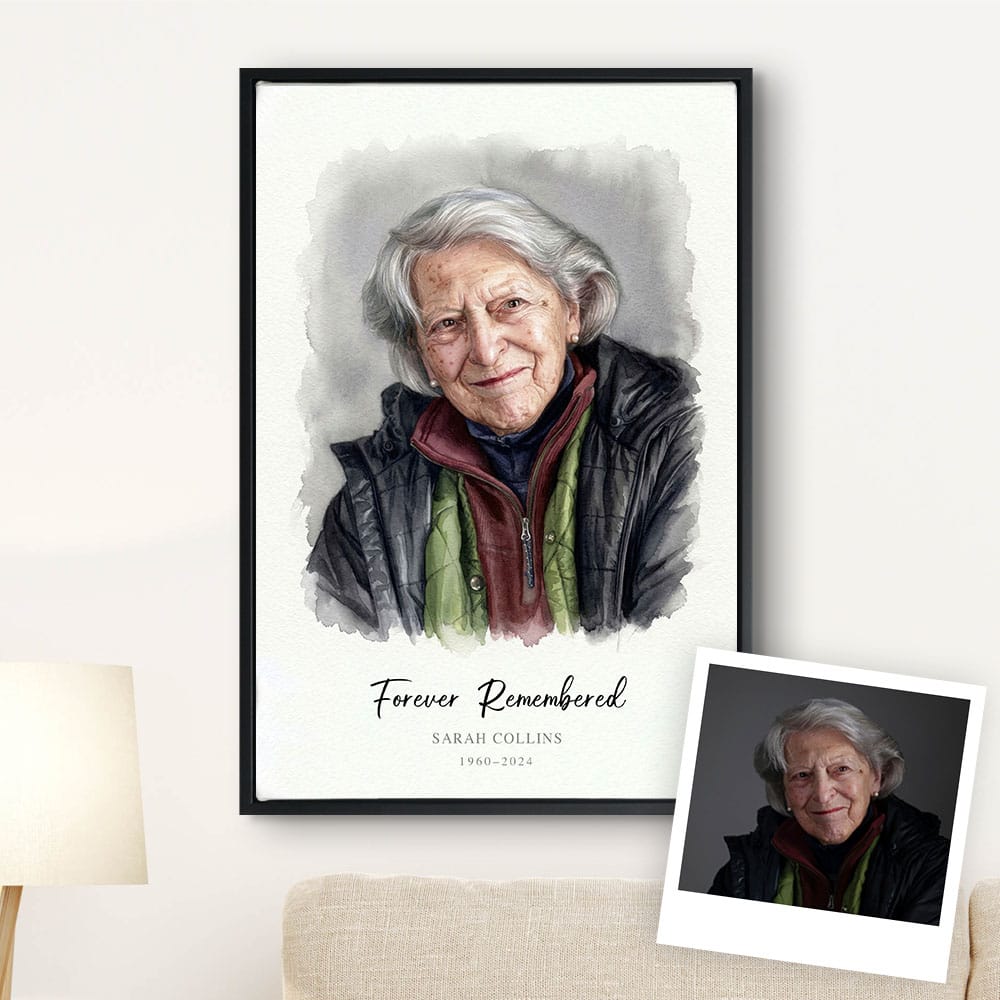 Custom Watercolor Memorial Portrait