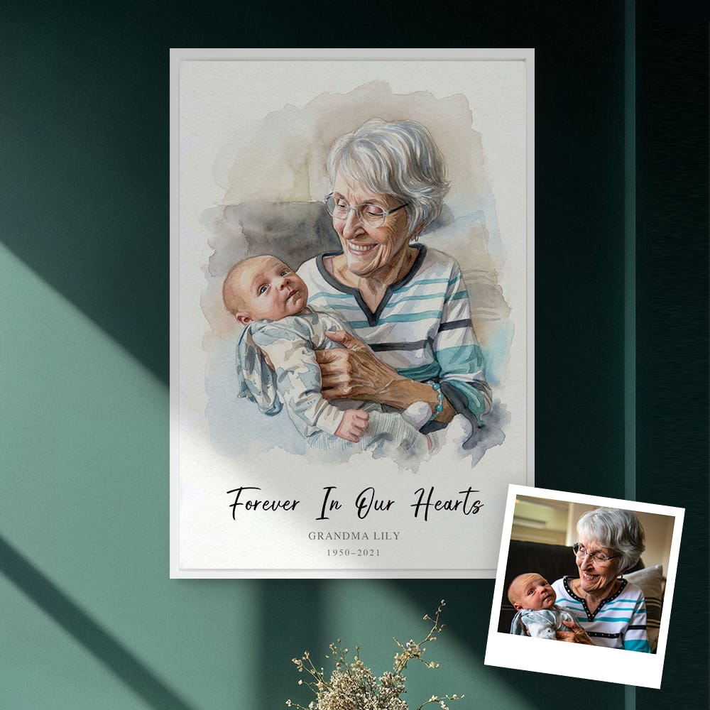 Custom Watercolor Memorial Portrait