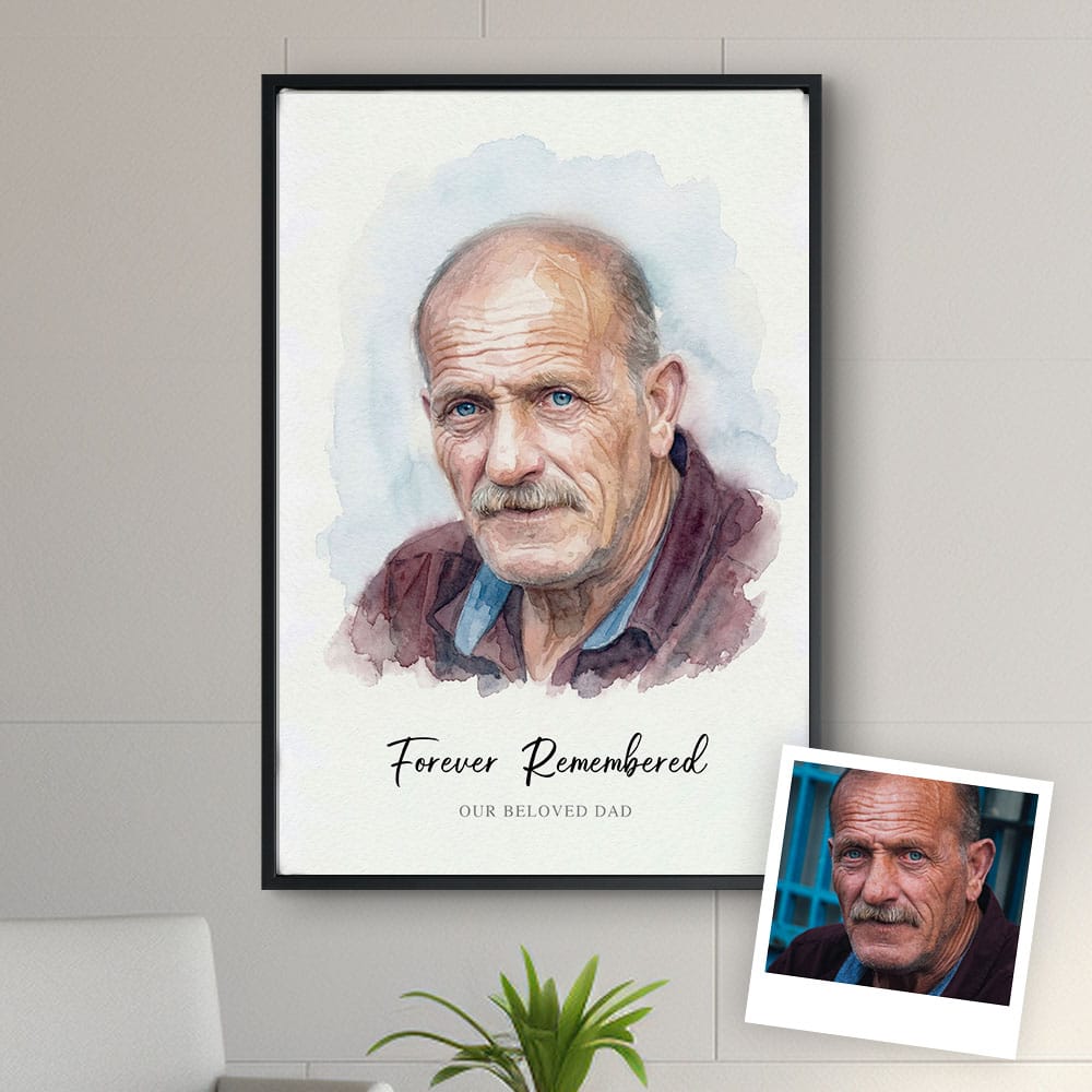 Custom Watercolor Memorial Portrait