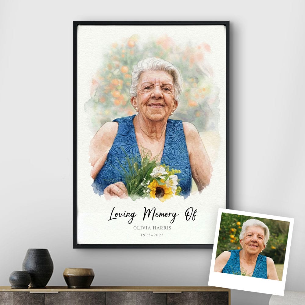 Custom Watercolor Memorial Portrait
