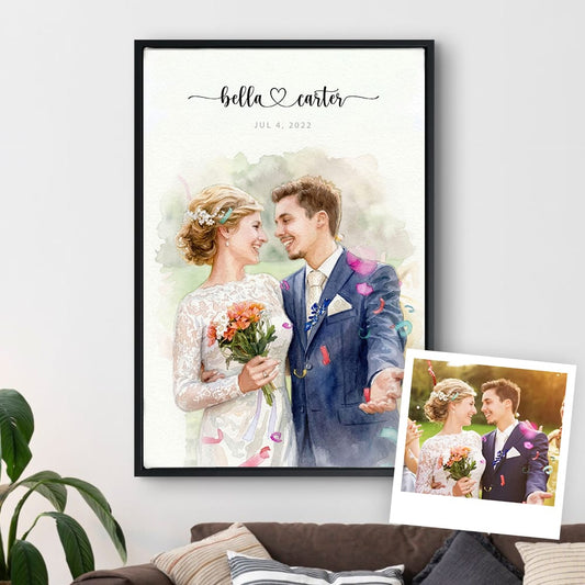 Custom Wedding Anniversary Couple Portrait