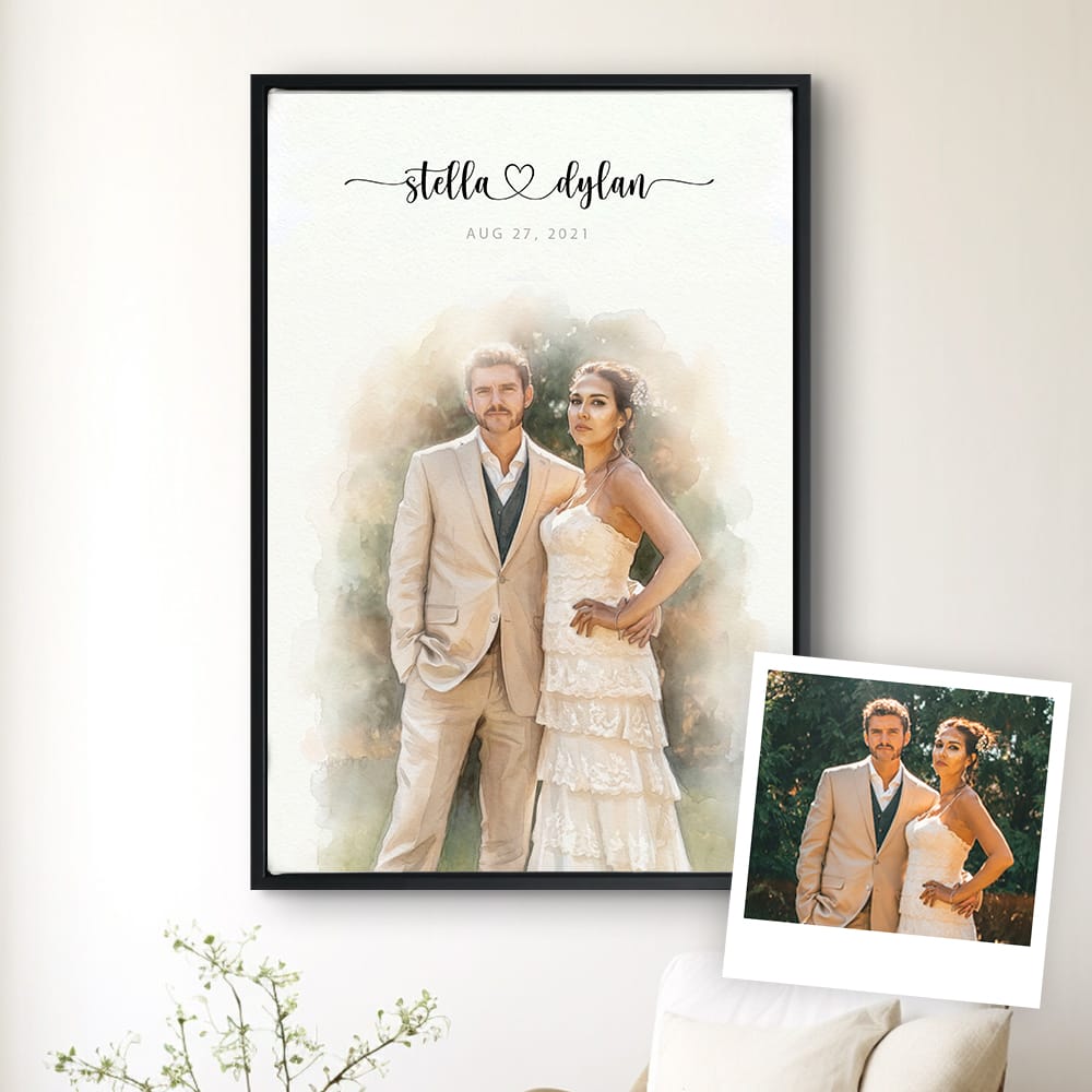 Custom Wedding Anniversary Couple Portrait