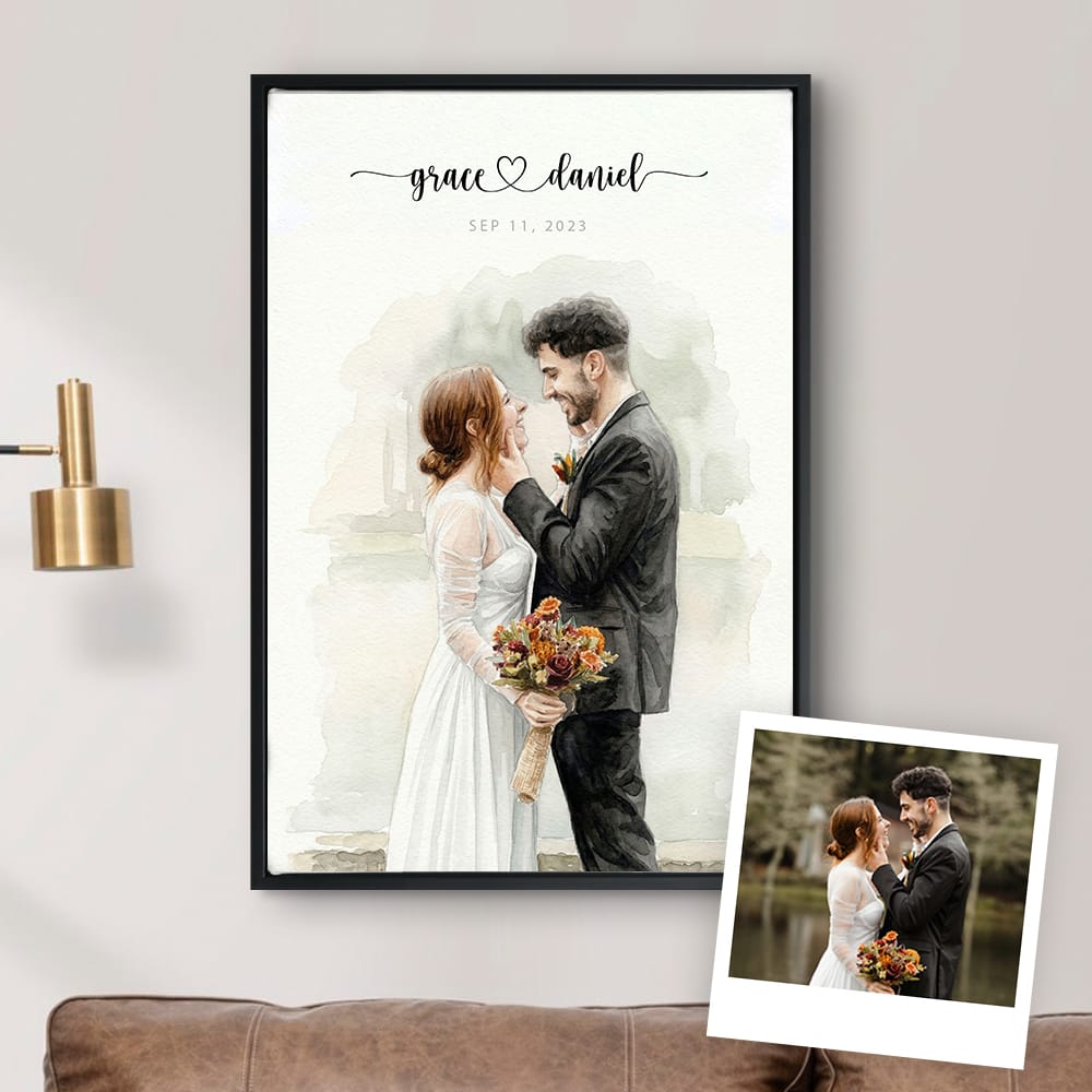 Custom Wedding Anniversary Couple Portrait