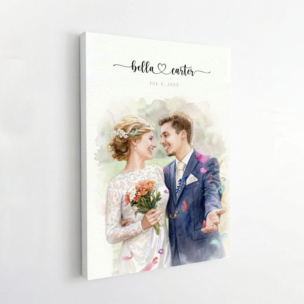 Custom Wedding Anniversary Couple Portrait