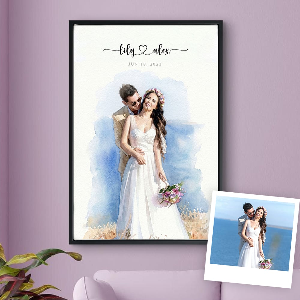 Custom Wedding Anniversary Couple Portrait