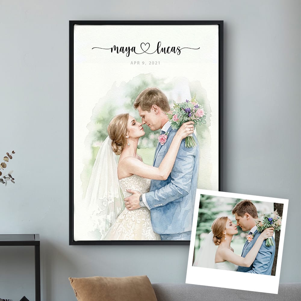 Custom Wedding Anniversary Couple Portrait