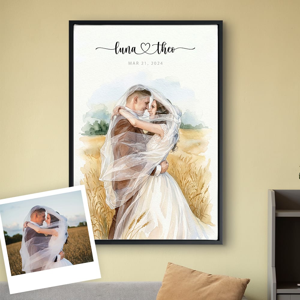 Custom Wedding Anniversary Couple Portrait