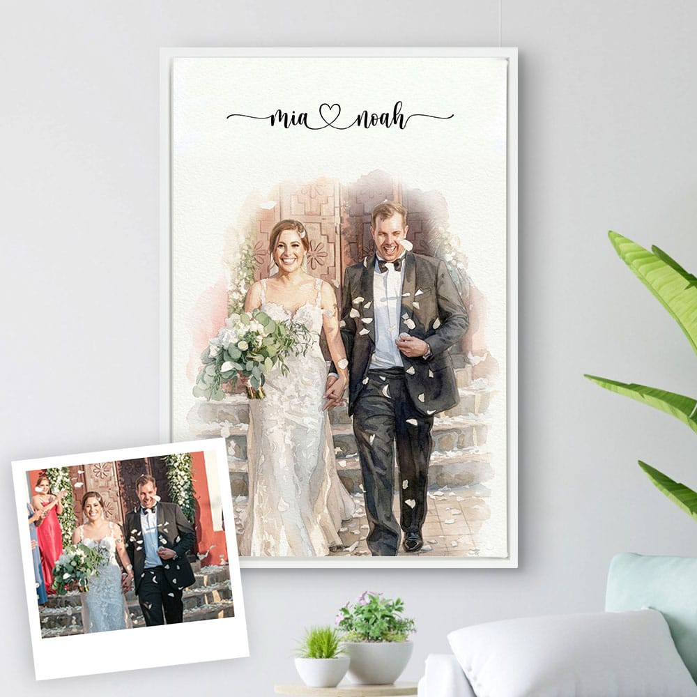 Custom Wedding Anniversary Couple Portrait