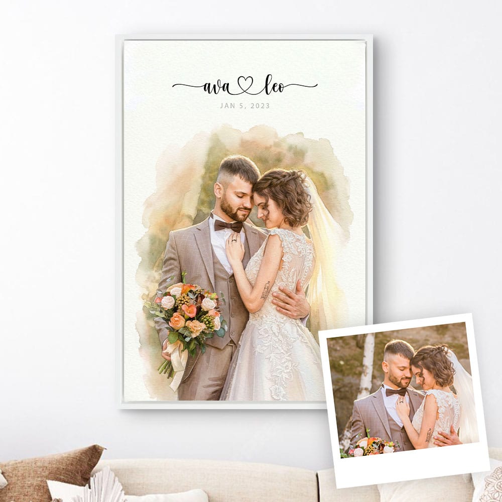 Custom Wedding Anniversary Couple Portrait