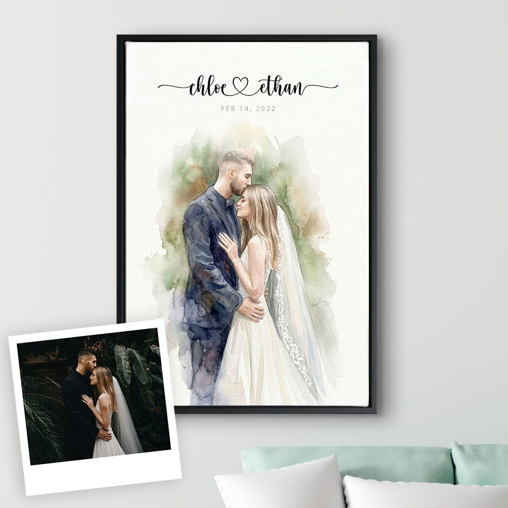 Custom Wedding Anniversary Couple Portrait