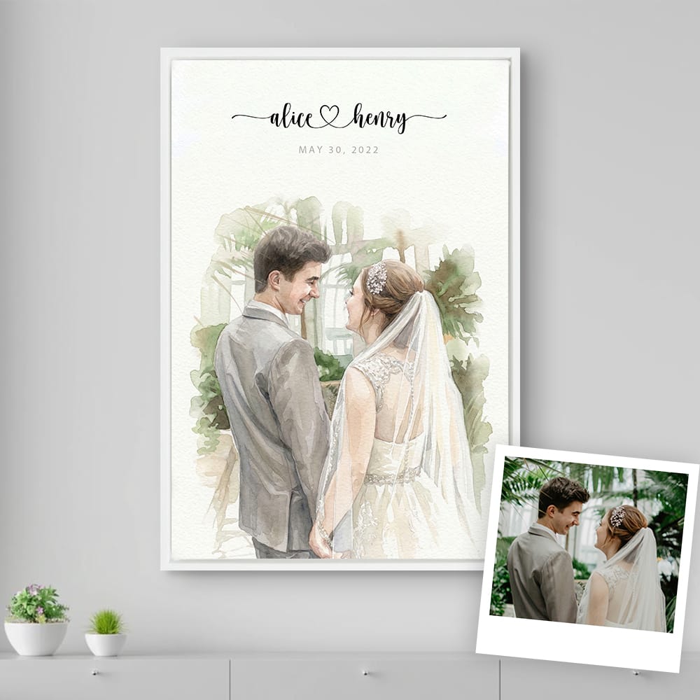 Custom Wedding Anniversary Couple Portrait