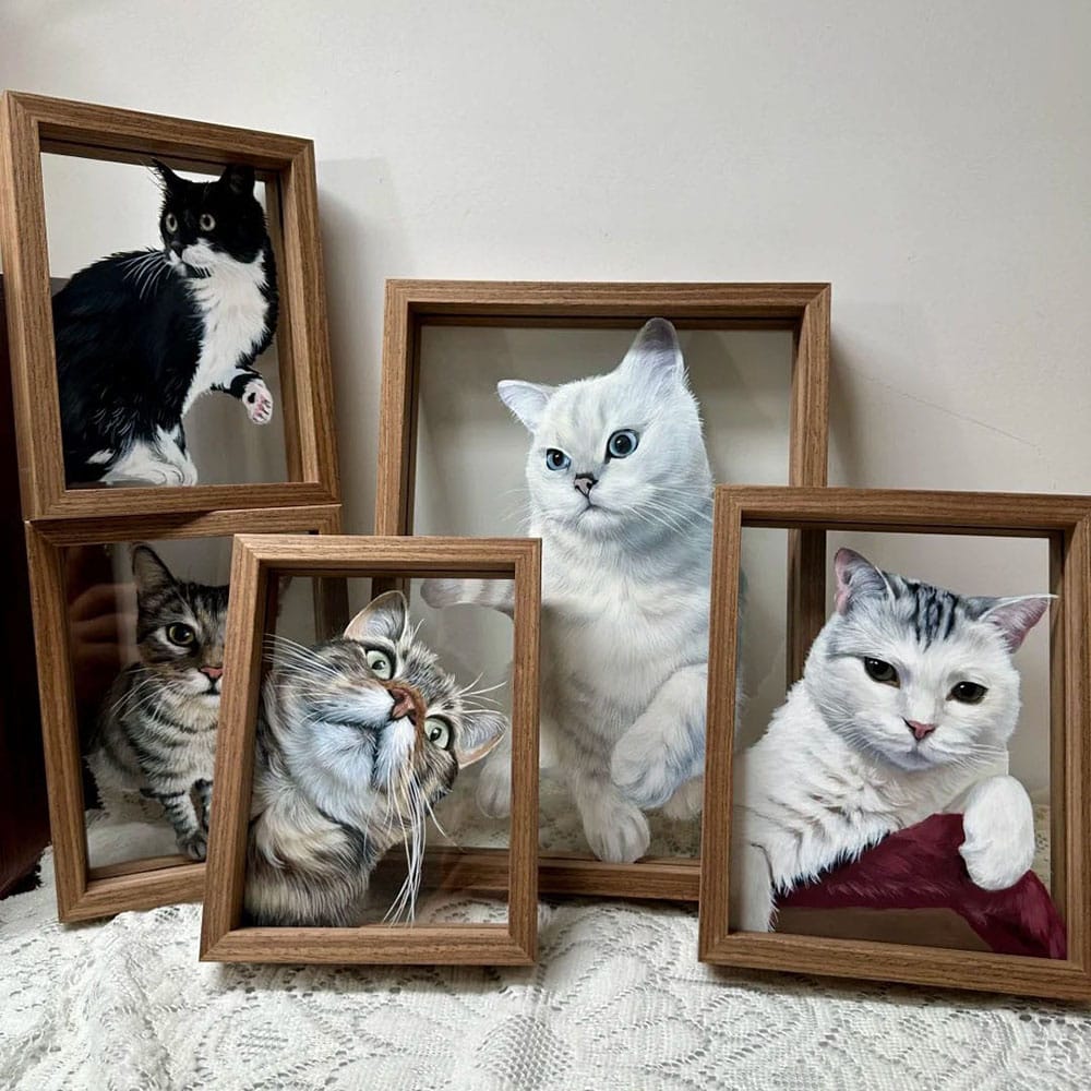 Portrait personnalisé de votre animal de compagnie sur verre monocouche