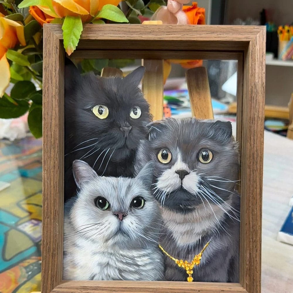 Portrait personnalisé de votre animal de compagnie sur verre monocouche