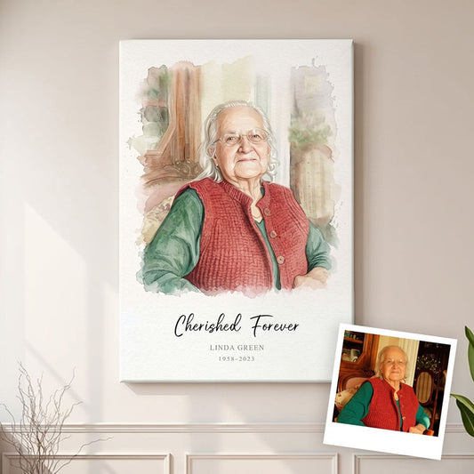 Custom Watercolor Memorial Portrait