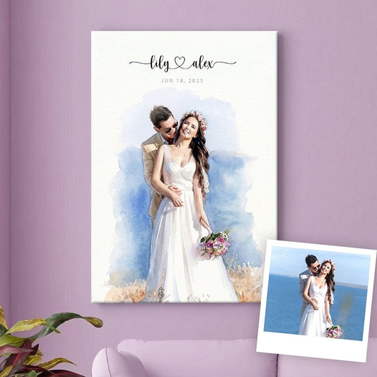 Custom Wedding Anniversary Couple Portrait