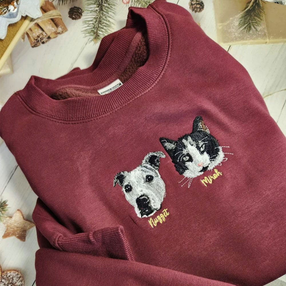 Sweatshirt mit besticktem Haustierporträt
