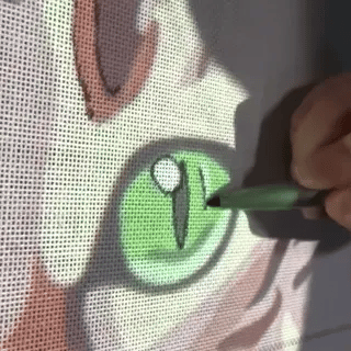 Handmade process of creating a custom pet portrait tufted rug.