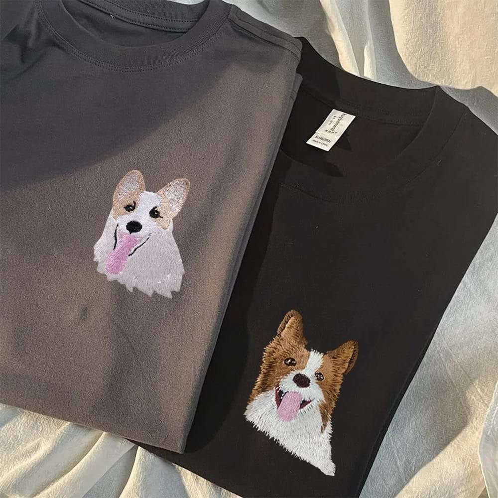 Custom Embroidered Pet Portrait T-Shirt image 4