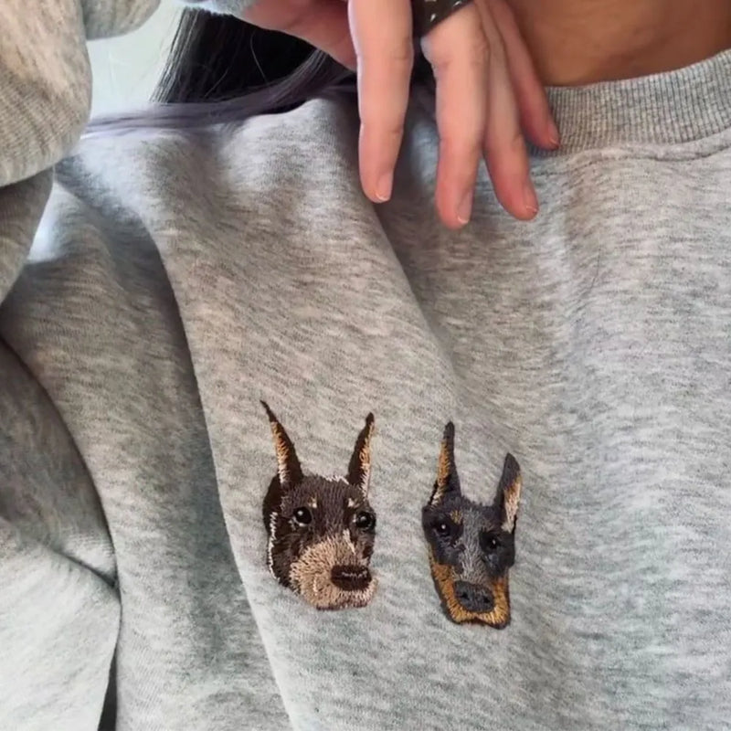 Custom Embroidered Pet Portrait Sweatshirt image 1
