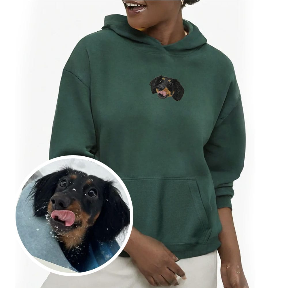 Embroidered Pet Portrait Hoodie