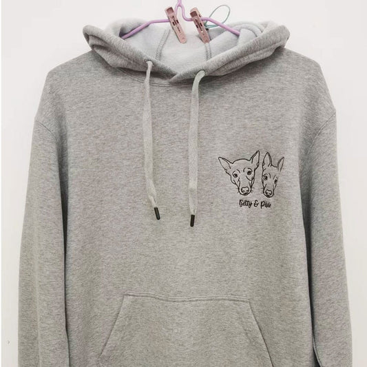 Embroidered Pet Sweatshirt Line Art