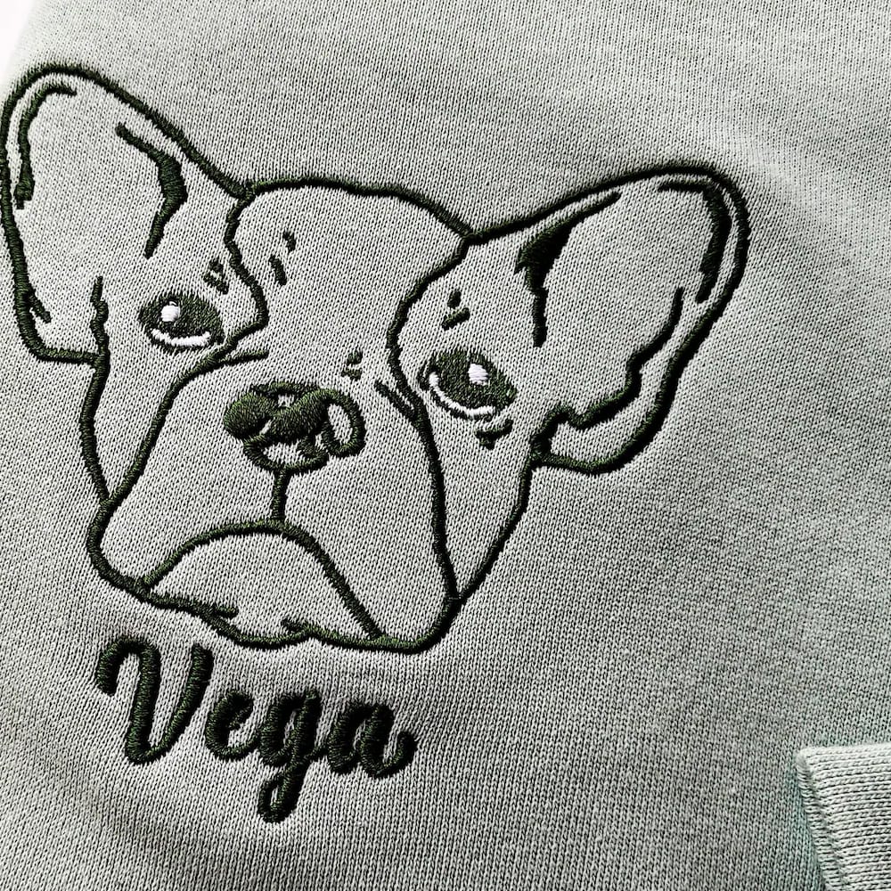 Embroidered Pet Sweatshirt Line Art