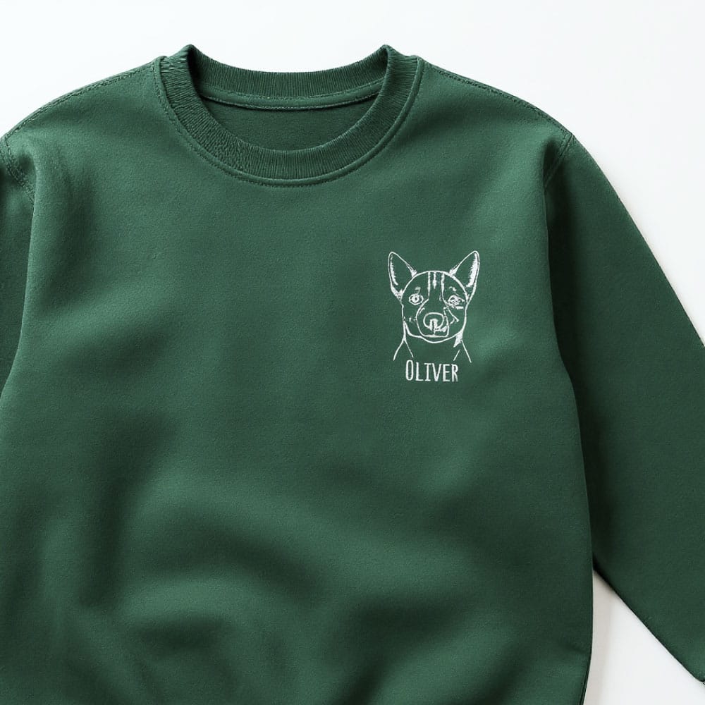Embroidered Pet Sweatshirt Line Art