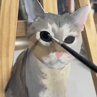 Making process of creating a personalized pet portrait on single-layer glass.